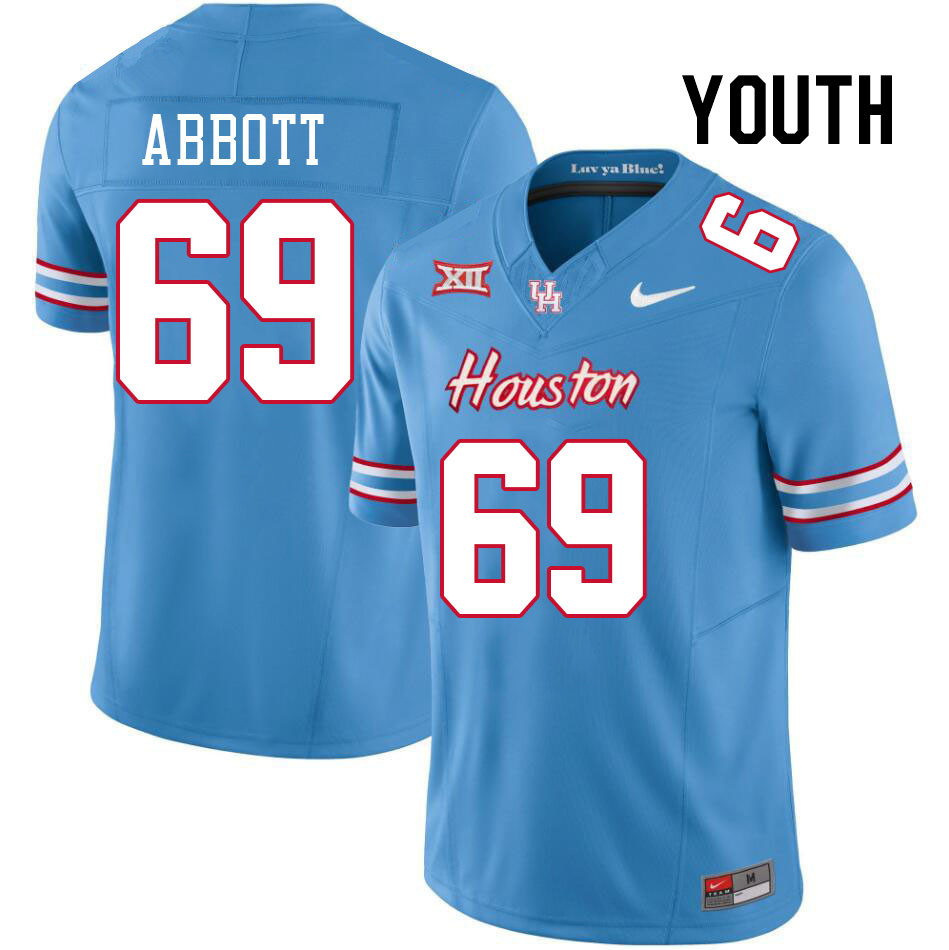 Youth #69 Alex Abbott Houston Cougars College Football Jerseys Stitched-Oilers